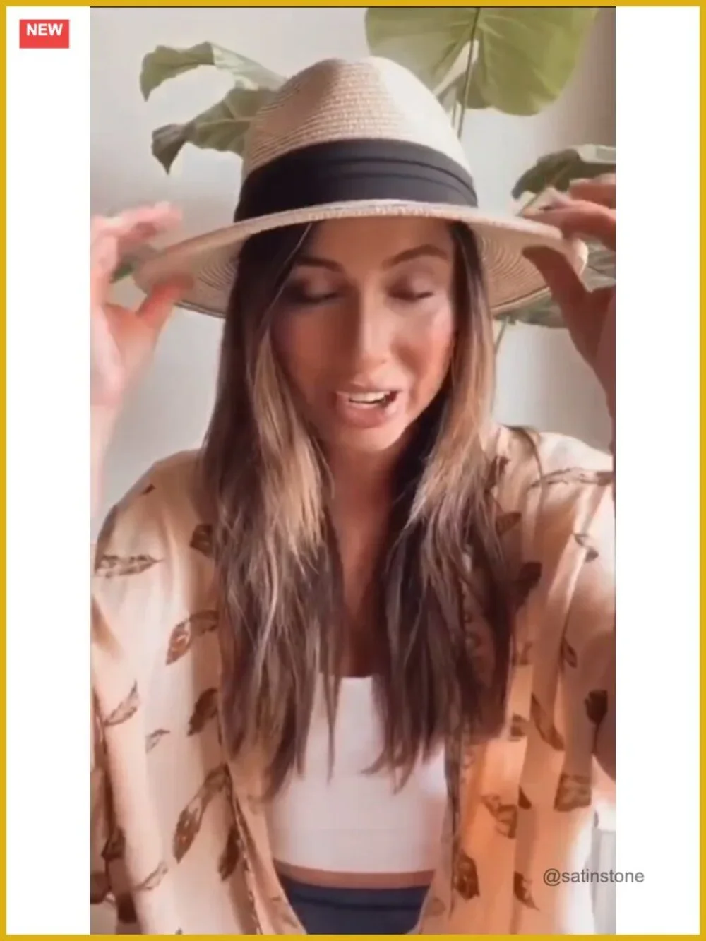 Women Paper Straw Fedora Sun Hat UPF50+ Foldable